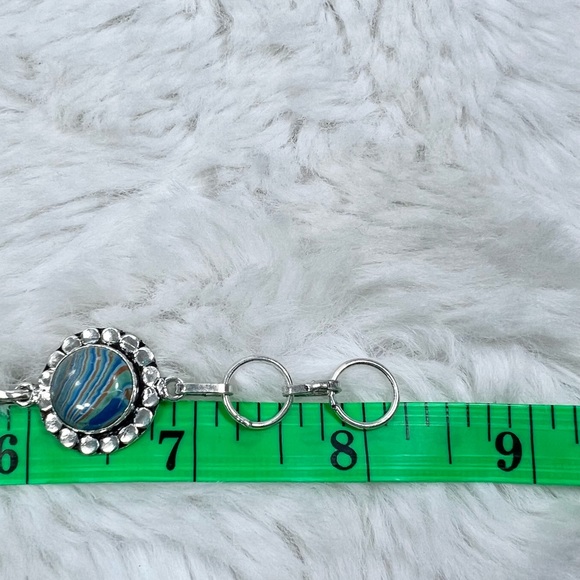 Rainbow Calsilica Leopard 925 Gemstone Pendant Bracelet Earrings Only Set - Picture 8 of 10